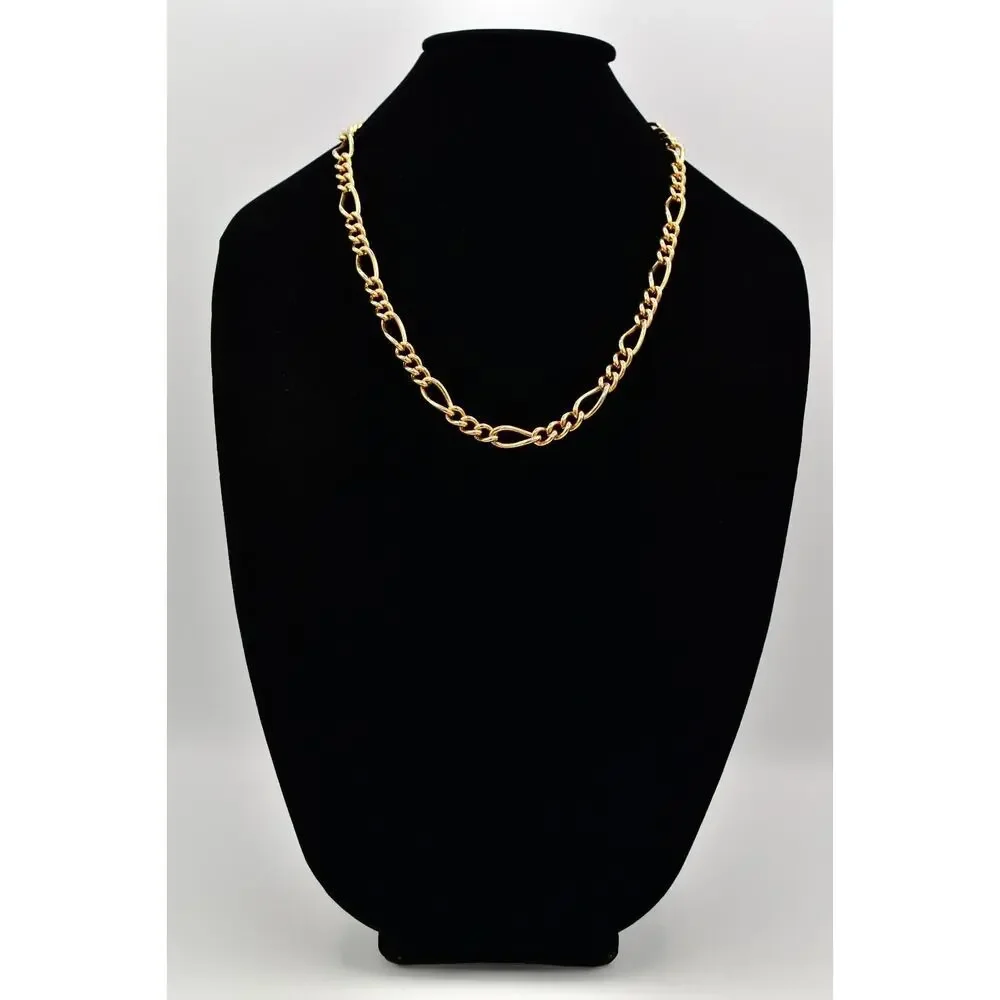 Erwin Pearl Vintage Chain Necklace Linked Chunky Shiny Gold Thick Signed BinA17